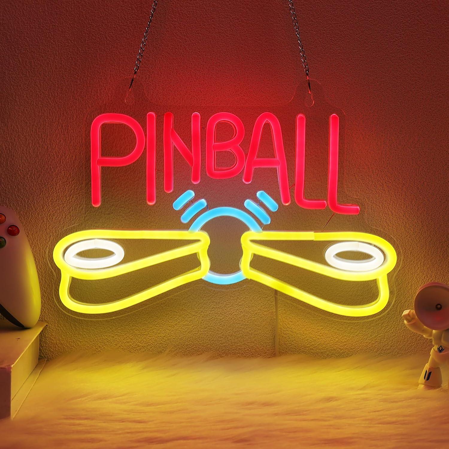 Arcade Games & Vending Llc Photos - 핀볼 네온 간판, USB 전원 공급,